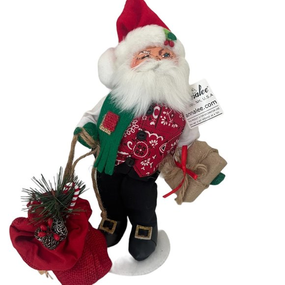 Annalee 9" Rustic Yuletide Santa & Sack W/Original Tag - Picture 5 of 16